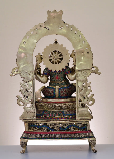 27" Brass Lord Ganesha with Arch | Handmade