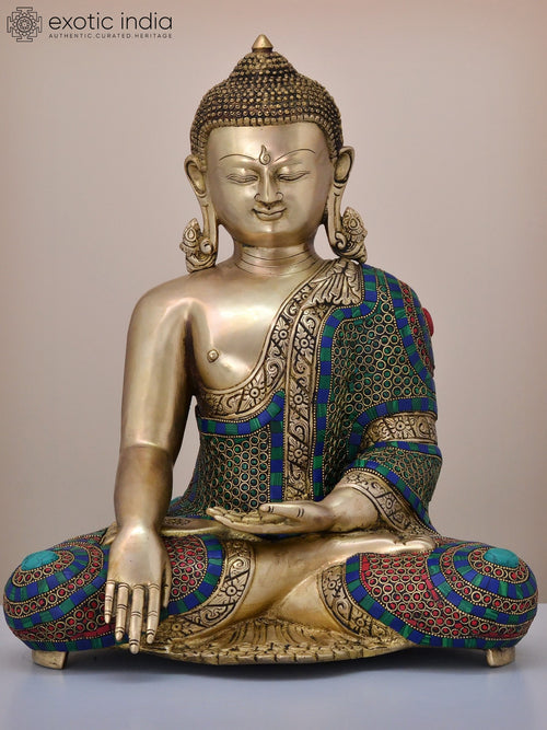 20" Brass Gautam Buddha Preaching Dharma Handmade Statue