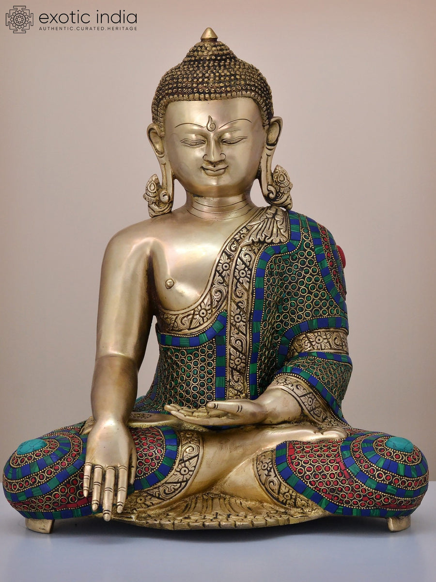 20" Brass Gautam Buddha Preaching Dharma Handmade Statue