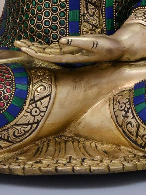 20" Brass Gautam Buddha Preaching His Dharma | Handmade
