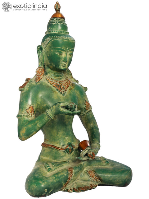 12" Tibetan Buddhist Deity Vajrasattva - Holder of Thunderbolt and Bell In Brass | Handmade | Made In India