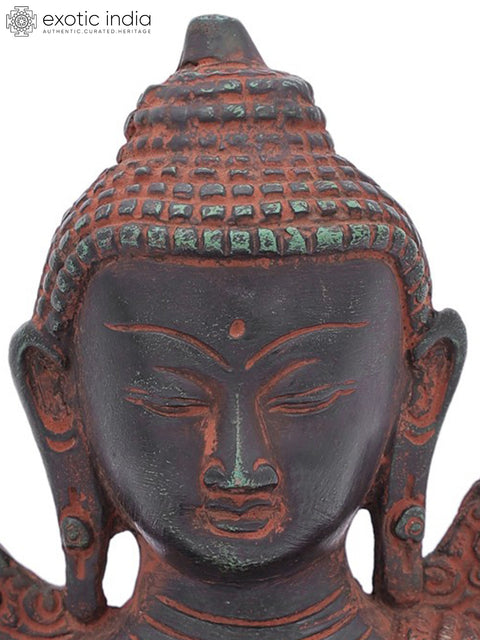 7" Buddha in Vitark Mudra (Tibetan Buddhist Deity) In Brass | Handmade | Made In India
