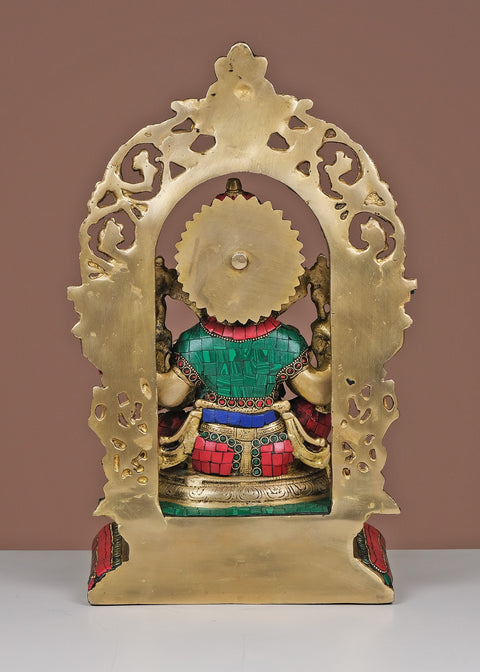16" Brass Lord Ganesha with Arch | Handmade