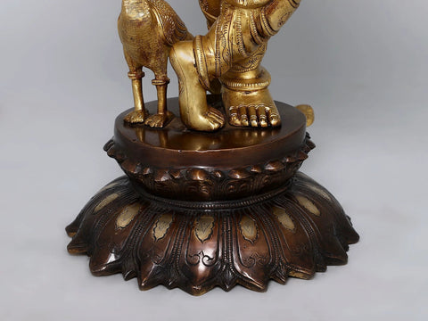27" Brass Lord Krishna Playing Flute | Handmade