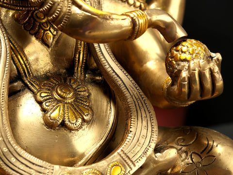 24" Brass Lord Ganesha with Tree | Handmade