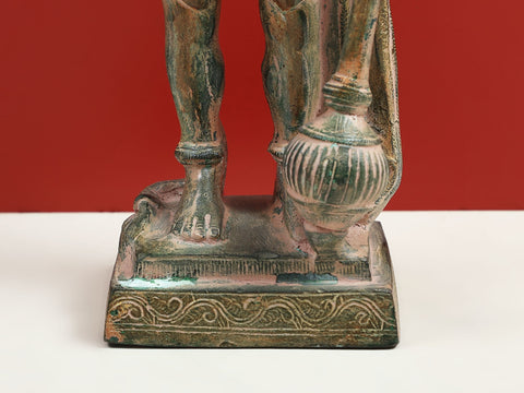 Brass Standing Panchmukhi Hanuman Idol with Ten Arms