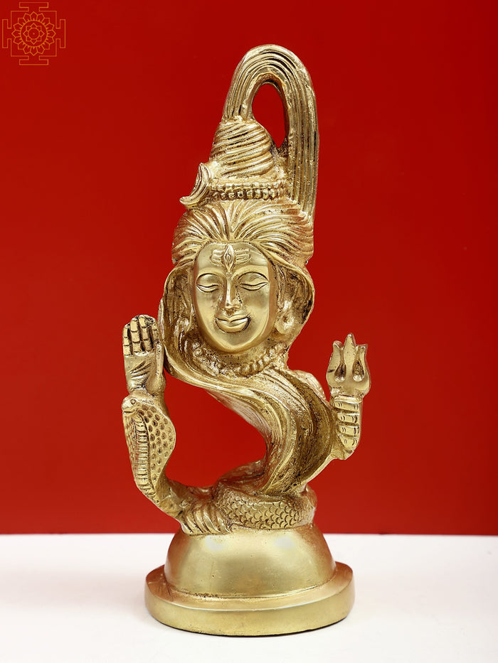 10" Brass Shiva Statue for Home Decor