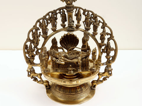 13" Shesha-Shayi Hanging Lamp with Dasavatharam of Vishnu