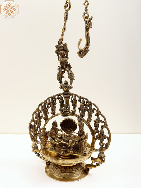13" Shesha-Shayi Hanging Lamp with Dasavatharam of Vishnu