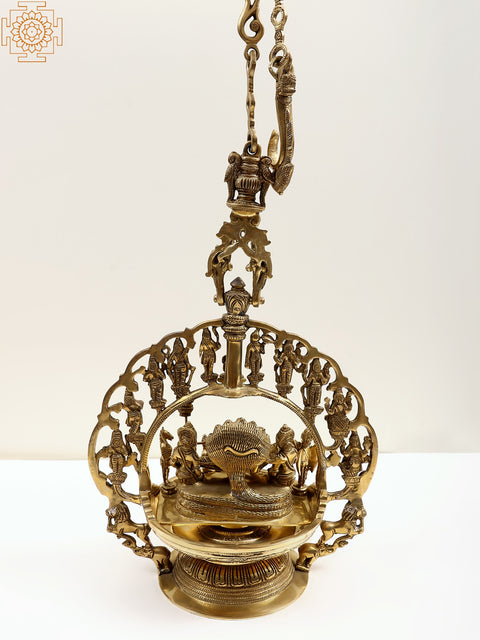 13" Shesha-Shayi Hanging Lamp with Dasavatharam of Vishnu