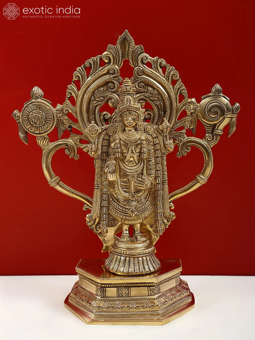 11" Brass Tirupati Balaji Idol for Home Pooja