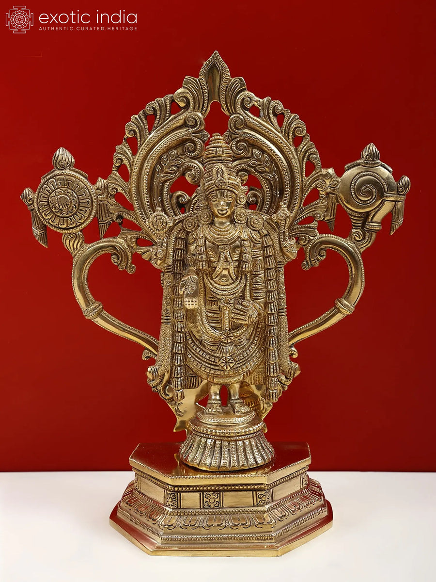 11" Brass Tirupati Balaji Idol for Home Pooja