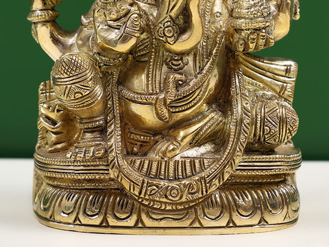 5" Small Brass Ekdanta Ganesha