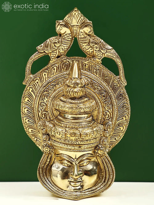 7" Brass South Indian Dancing Face Wall Hanging for Home Decor