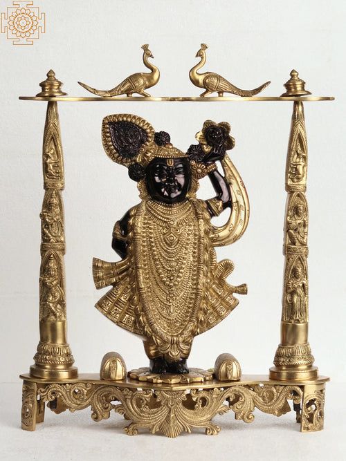 18" Brass Shri Krishna Shrinath Ji Handmade Statue