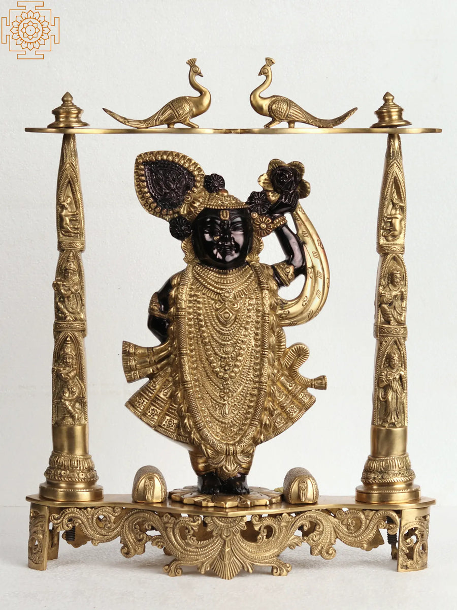 18" Brass Shri Krishna Shrinath Ji Handmade Statue