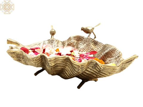 24" Brass Banana Leaf Urli | Handmade