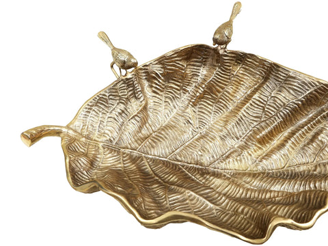 24" Brass Banana Leaf Urli | Handmade