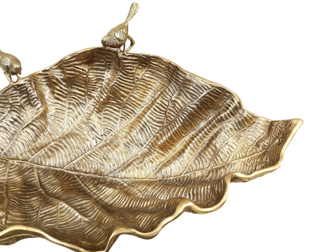 24" Brass Banana Leaf Urli | Handmade