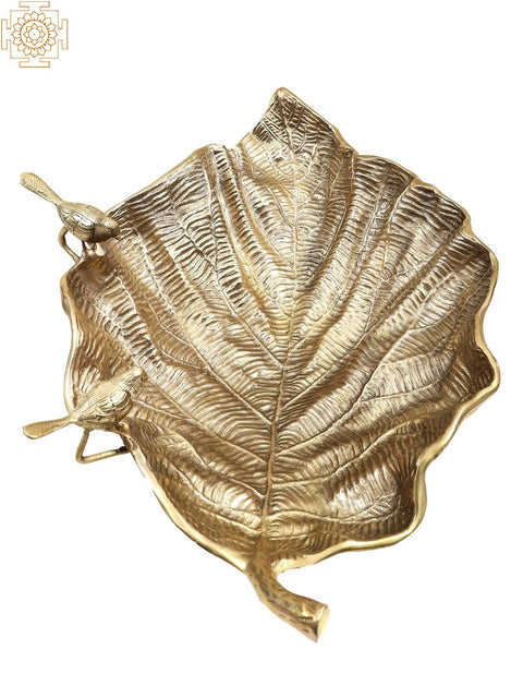 24" Brass Banana Leaf Urli | Handmade
