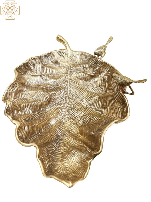 24" Brass Banana Leaf Urli Handmade Home Decor