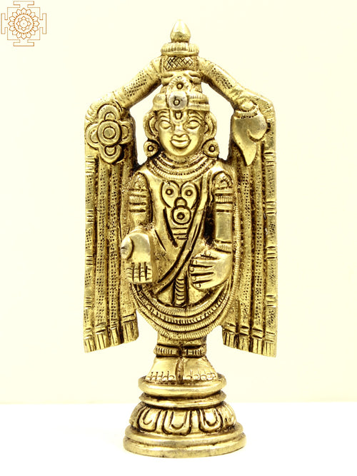 4' Lord Venkateshwara Brass Idol for Home Pooja