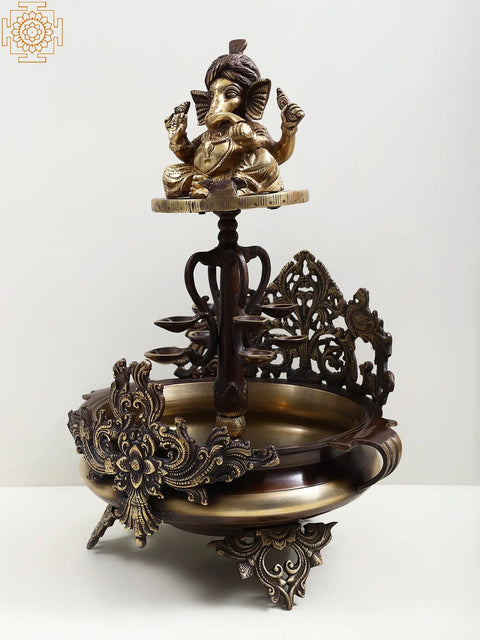 20"  Brass Lord Ganesha Urli