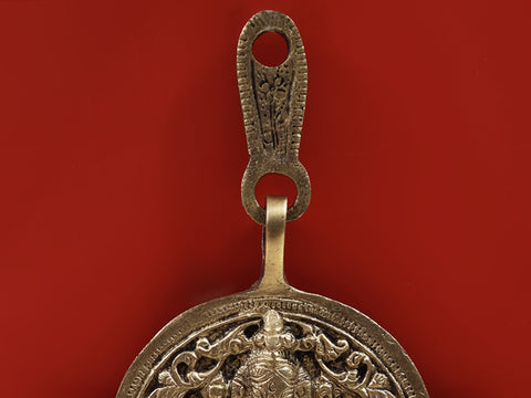 8" Lord Ganesha Wall Hanging Bell in Brass | Wall Decorative Item