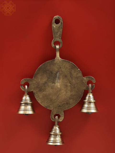 8" Lord Ganesha Wall Hanging Bell in Brass | Wall Decorative Item