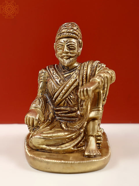 4" Small Brass Chhatrapati Shivaji Maharaj
