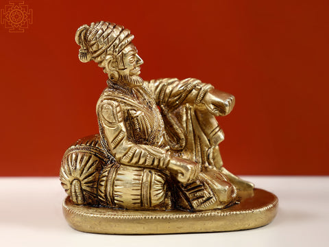 4" Small Brass Chhatrapati Shivaji Maharaj