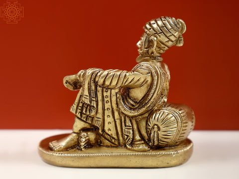 4" Small Brass Chhatrapati Shivaji Maharaj