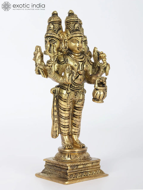 6" Trideva Brass Idols - Brahma, Vishnu, Shiva