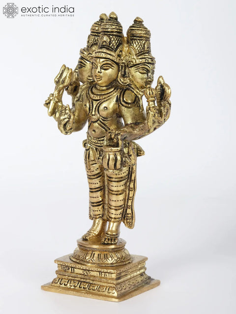 6" Trideva Brass Idols - Brahma, Vishnu, Shiva