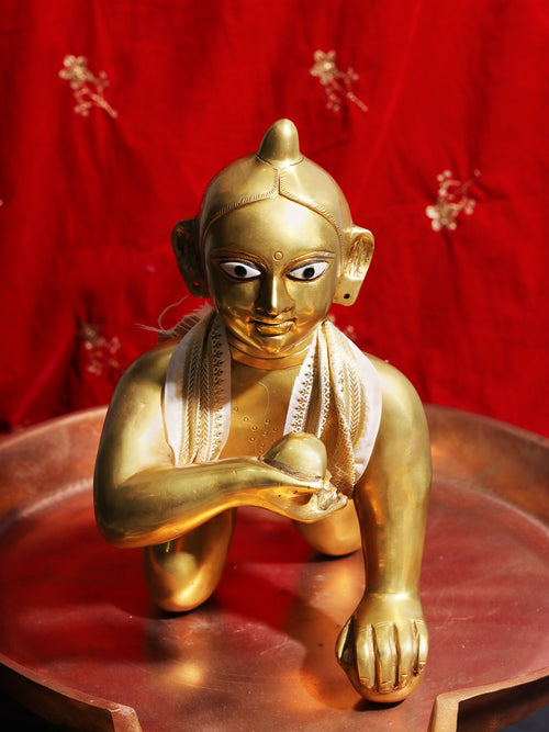 11" Brass Laddu Gopal Idol for Pooja