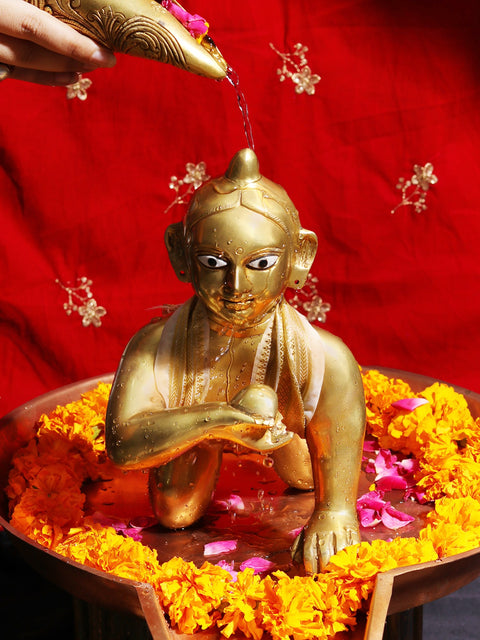 11" Brass Laddu Gopal