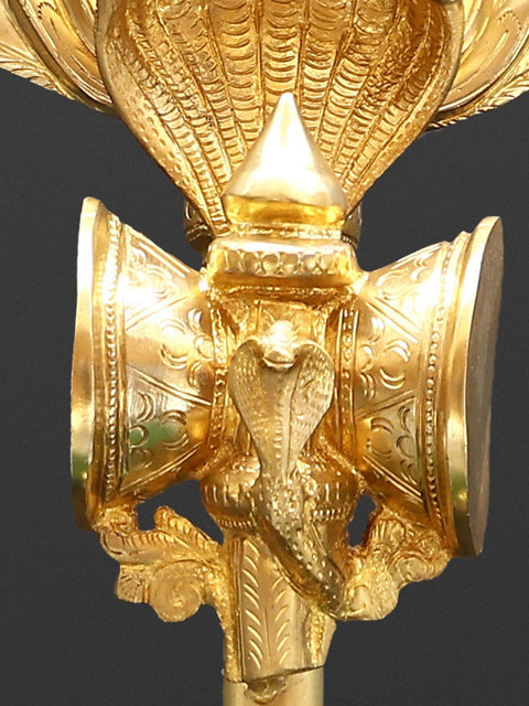 Large Size Shiva''s Trishul (Trident) with Stand In Brass