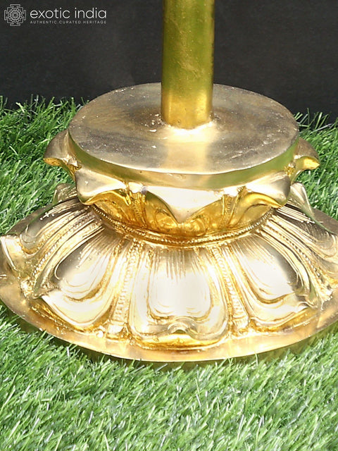 Large Size Shiva''s Trishul (Trident) with Stand In Brass