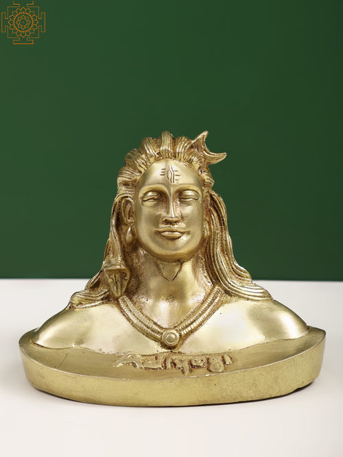 6" Handmade Brass Adiyogi Shiva Statue