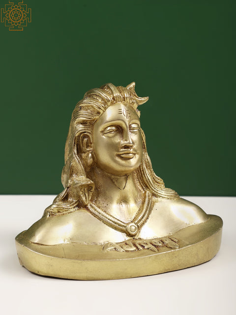 6" Brass Adiyogi Shiva | Handmade