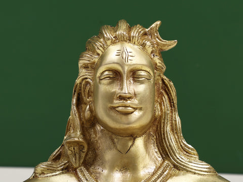 6" Brass Adiyogi Shiva | Handmade
