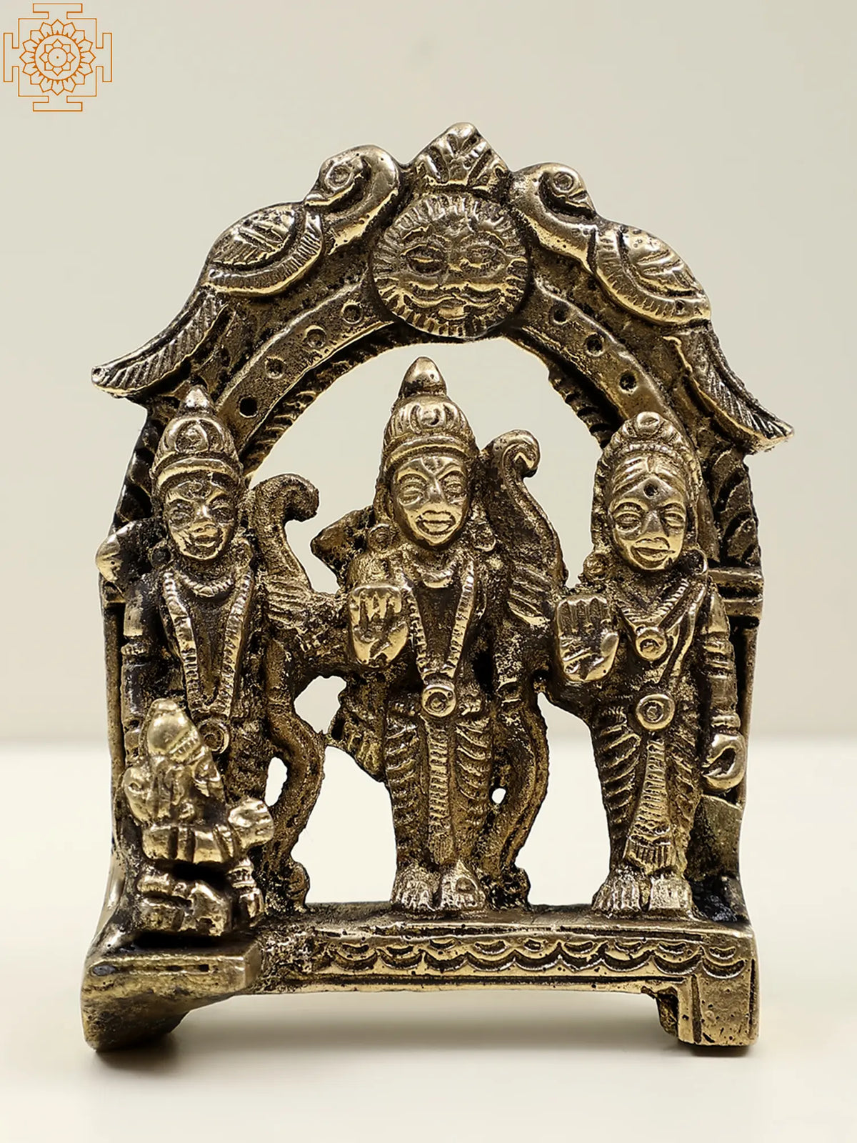 2" Small Brass Rama Darbar Statue | Handmade