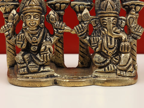 2" Brass Devi Lakshmi with Ganesha Statue | Handcrafted Brass Artwork