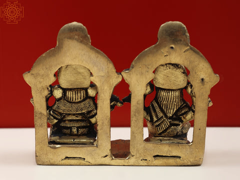 2" Brass Devi Lakshmi with Ganesha Statue | Handcrafted Brass Artwork