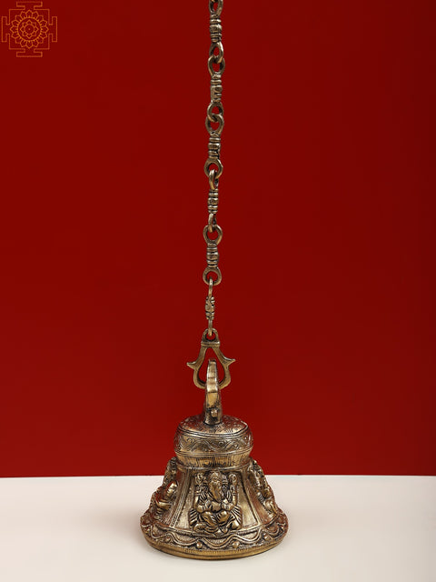 6" Brass Lord Ganesha Hanging Bell
