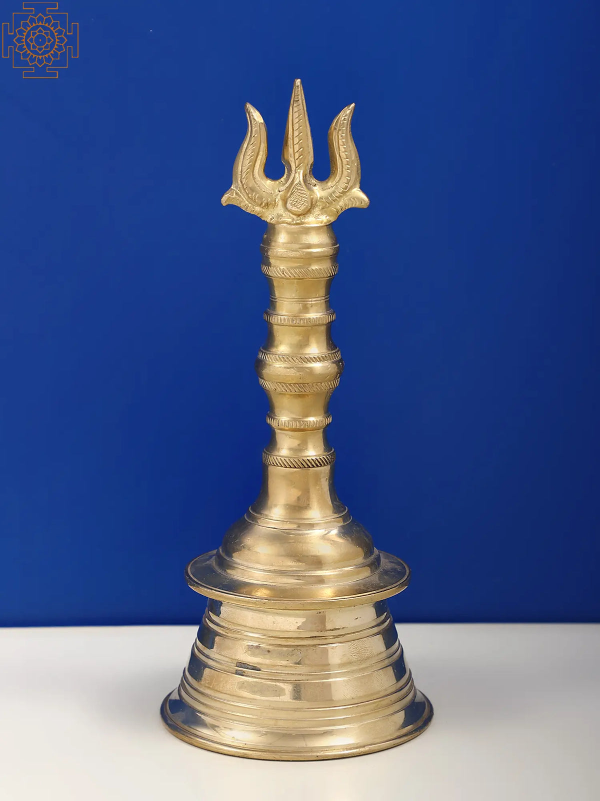 7" Brass Trishul (Trident) Ritual Handheld Bell