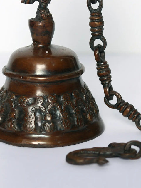 11" Brass Dancing Ganesha Hanging Bell