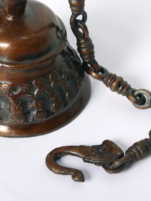 11" Brass Dancing Ganesha Hanging Bell