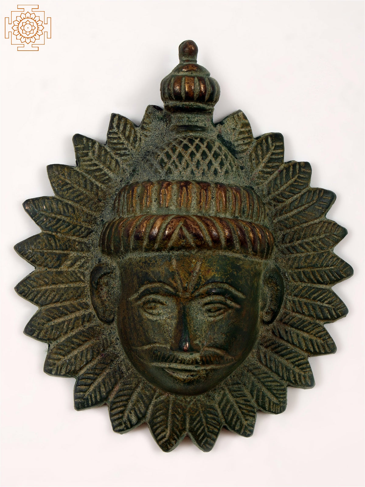 4" Small Brass Surya Dev Wall Hanging Brass Statue