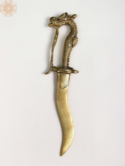 10" Brass Dragon Design Dagger Statue